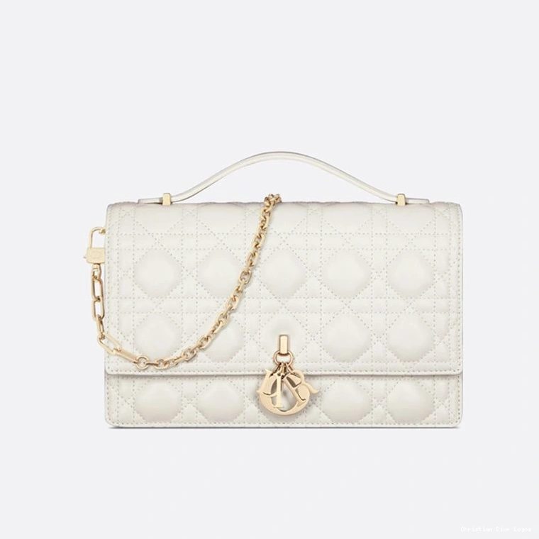 Cheap Top Small Miss Cannage Bag Lambskin Dior White Handle 0726 Luxury
